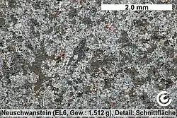 Detailansicht Schnittfläche Meteorit Neuschwanstein II