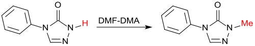 Methylierung von 4-Phenyl-1,2,4-triazol-3-on
