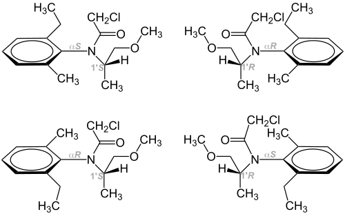 Die vier Stereoisomere von Metolachlor