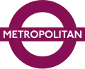 London Underground Metropolitan Line Roundel-Variante mit Text