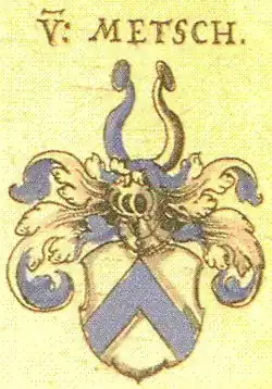 Wappen derer von Metsch nach Siebmachers Wappenbuch 1605