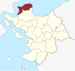 Lage des Strib Sogn in der Middelfart Kommune (noch inklusive Røjleskov Sogn)