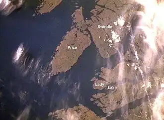 Satellitenbild der Milbanke Sound Group