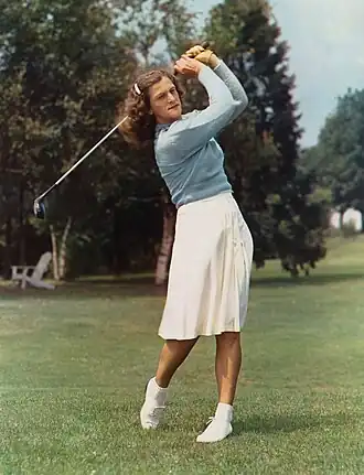 Olympiasiegerin Mildred Didrikson – hier im Jahr 1947 in ihrer späteren Karriere als Golferin unter ihrem Namen Mildred Zaharias