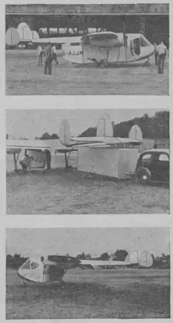 Miles M.68 mit und ohne Frachtcontainer