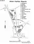 Lageplan des Militär-Verpflegs-Magazins im Jahre 1891