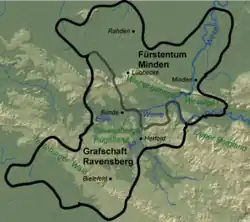 Topographie von Minden-Ravensberg