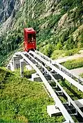 Minifunic d’Emosson, die Standseilbahn vom Fuss der Staumauer zur Mauerkrone