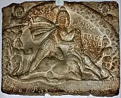 Mithras-Flachrelief, 1.–2. Jahrhundert; aus der Adamshöhle (Gura Dobrogei, Kreis Constanța)