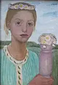 Paula Modersohn-Becker: Mädchen mit Blumenkranz, um 1901