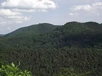 Blick auf den Mohnenberg von der Burg Schœneck