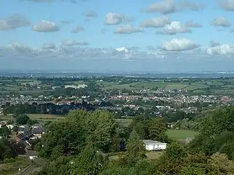 Blick auf Mold von Gwernymynydd aus