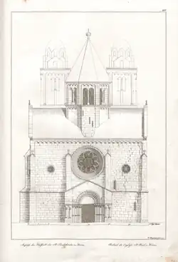 Aufriss der Westseite von St. Paulus in Georg Moller: Denkmähler der deutschen Baukunst Band 2,2