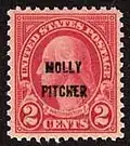 Briefmarke mit dem Aufdruck Molly Pitcher (1928)