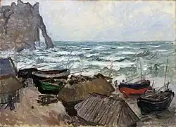 Stürmisches Meer bei Etretat von Claude Monet, 1883