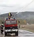 Monitoreinsatz von einem Feuerwehrfahrzeug
