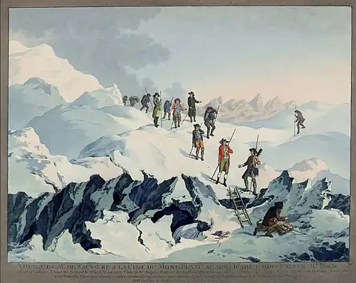 Saussure am Mont Blanc (1787) von Marquardt Wocher 1790