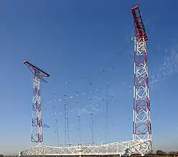 Große drehbare Kurzwellenantenne am Sender Moosbrunn