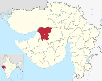 Positionskarte des Distrikts Morbi