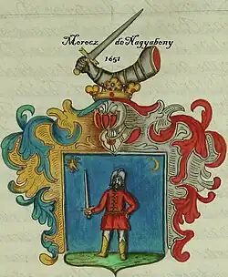 Morocz von Nagyabony, das Wappen aus dem 17. Jahrhundert