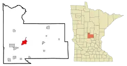 Karte von Morrison County Minnesota Incorporated and Unincorporated areas Little Falls Highlighted