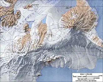 Topografische Karte von Mount Discovery (Maßstab 1:250.000)