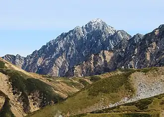 Blick auf Tsurugi-dake vom Tate-yama