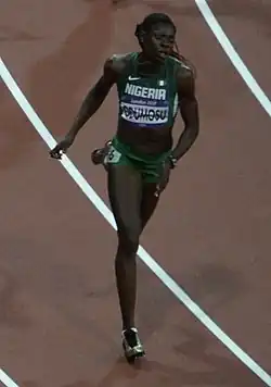 Mit ihrer Zeit von mehr als 59&nbsp;Sekunden hatte Muizat Ajoke Odumosu keine Chance auf ein Weiterkommen