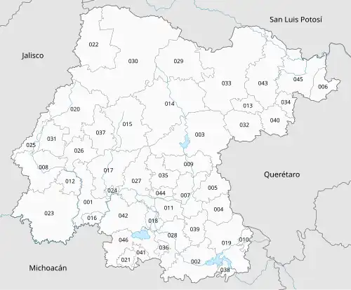 Verwaltungsgliederung von Guanajuato