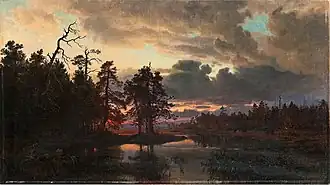 Sonnenuntergang, Öl auf Leinwand (41 × 72,5 cm), zwischen 1865 und 1870