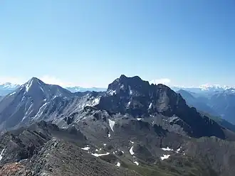 Stammerspitze (rechts) und Muttler (links) von Nordwesten