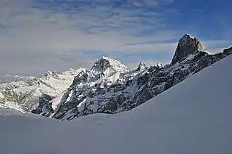 Die Dent Favre am rechten Rand des Bildes