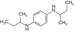 Strukturformel von N,N′-Di-sec-butyl-p-phenylendiamin