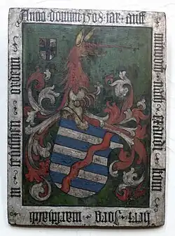Aufschwörungstafel (1508) des Deutschordens-Ritters Jörg Marschalk (von Ebneth) in St. Jakob (Nürnberg)