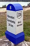 Kilometerstein an der DJ 226 in Năvodari (Rumänien)