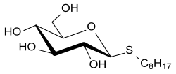 Strukturformel von n-Octyl-β-thioglucopyanosid