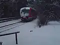 Nördlich gelegener Bahnsteig im Winter