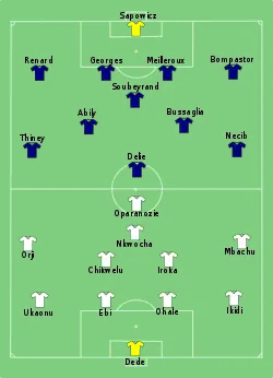 Aufstellung Nigeria gegen Frankreich