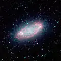 Infrarotaufnahme von der Galaxie NGC&nbsp;2976 vom Spitzer-Weltraumteleskop
