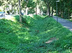 Trockengelegter Abschnitt des Dachau-Schleißheimer Kanals zwischen Pollnbach und Würm im Stadtgebiet von Dachau