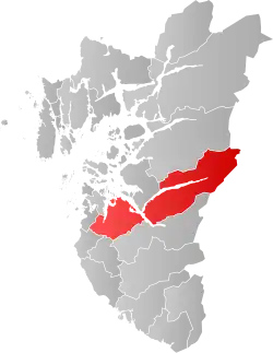 Lage der Kommune in der Provinz Rogaland
