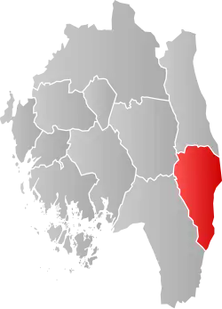 Lage der Kommune in der Provinz Østfold