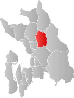 Lage der Kommune in der Provinz Akershus