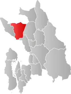 Lage der Kommune in der Provinz Akershus