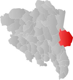 Lage der Kommune in der Provinz Innlandet