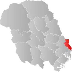 Lage der Kommune in der Provinz Telemark