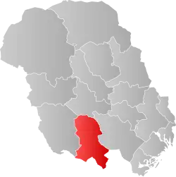 Lage der Kommune in der Provinz Telemark