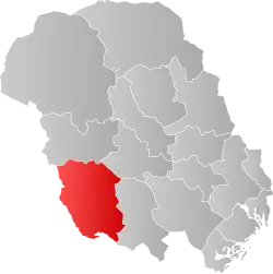 Lage der Kommune in der Provinz Telemark