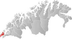 Lage der Kommune in der Provinz Troms