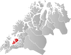 Lage der Kommune in der Provinz Troms